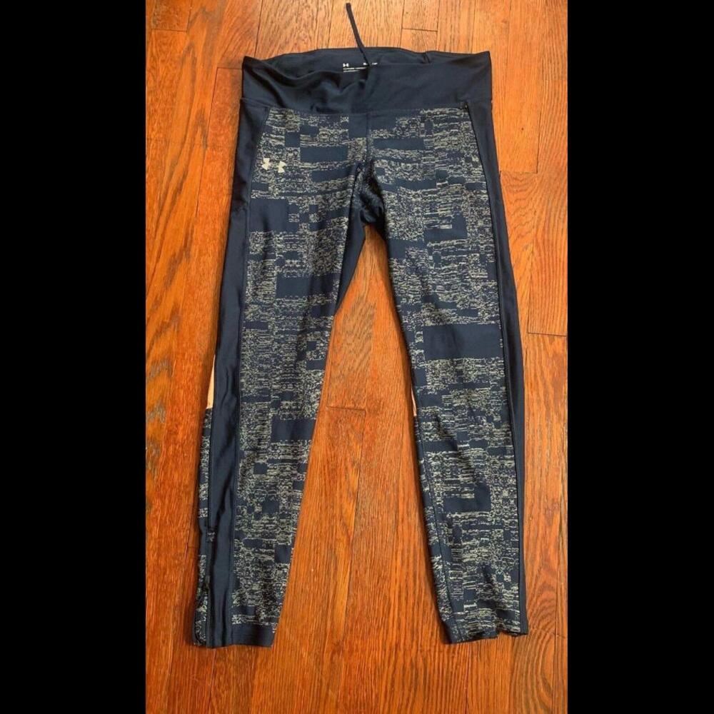 Under Armour Women’s Size XL Navy Blue Zip Ankle Compression Leggings Workout
